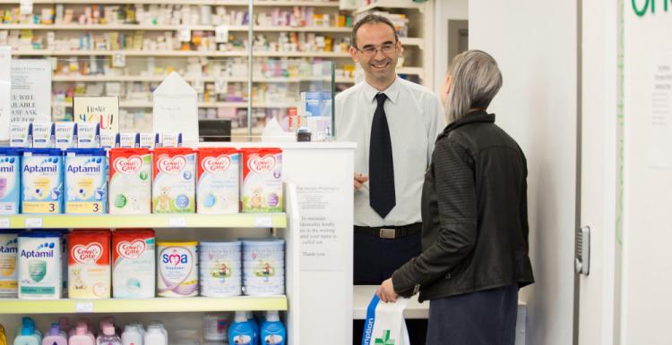 Inside a pharmacy 