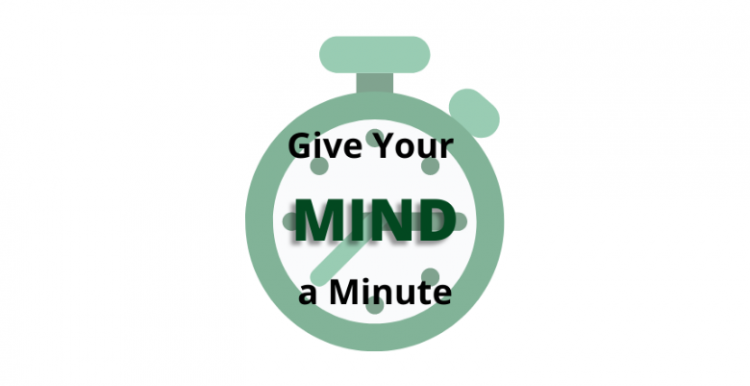 Clock with words Give Your Mind a Minute Clock with words Give Your Mind a Minute