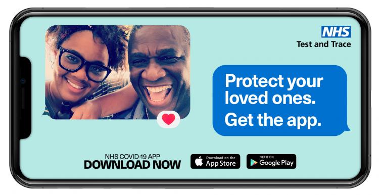 Mobile Phone with text saying 'Protect Your Loved Ones. Get the App.' 