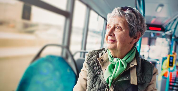 Woman on bus