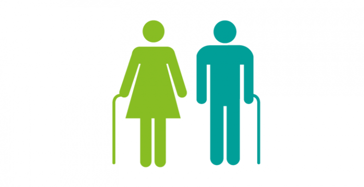 man and woman with walking sticks