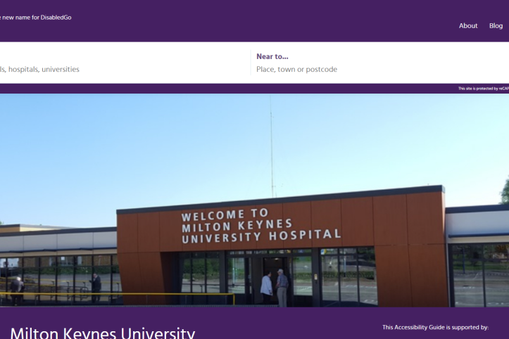 A screenshot of the Milton Keynes University Hospital AccessAble website guide