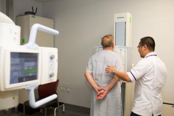 A hospital screening room 