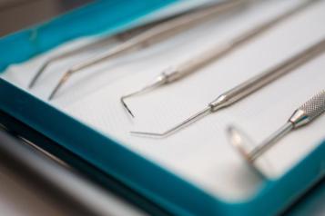 dental tools on a tray