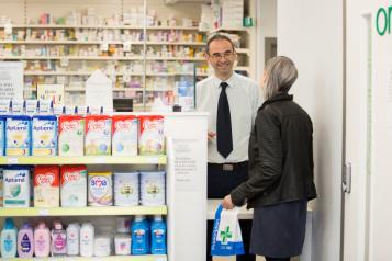 Inside a pharmacy 