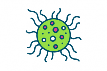 drawing of a virus