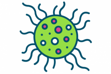 drawing of a virus