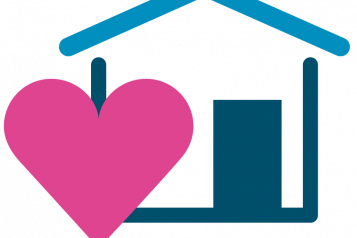 A graphic of a house and heart icon 