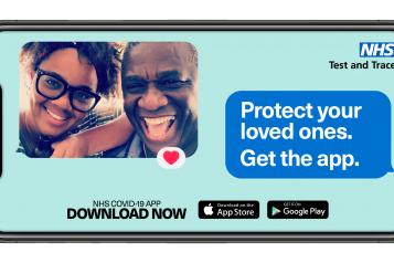 Mobile Phone with text saying 'Protect Your Loved Ones. Get the App.' 