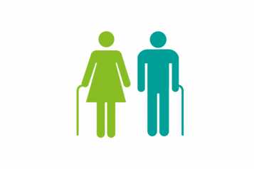 man and woman with walking sticks