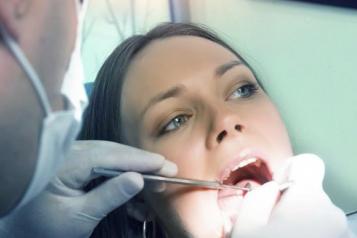 A patient in a dentist chair 