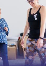 Three women exercising 